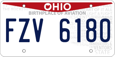 OH license plate FZV6180