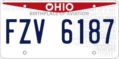 OH license plate FZV6187