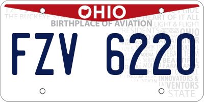 OH license plate FZV6220