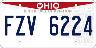 OH license plate FZV6224