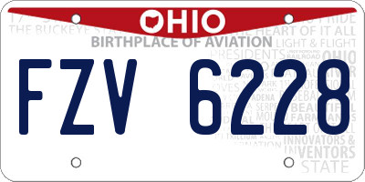 OH license plate FZV6228