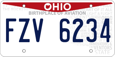 OH license plate FZV6234