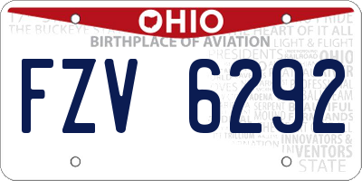 OH license plate FZV6292