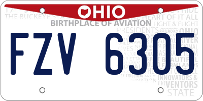 OH license plate FZV6305