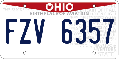 OH license plate FZV6357