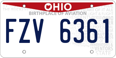 OH license plate FZV6361
