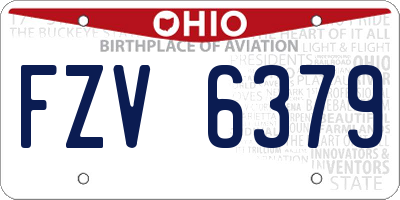 OH license plate FZV6379
