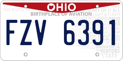 OH license plate FZV6391