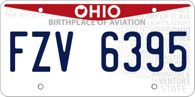 OH license plate FZV6395