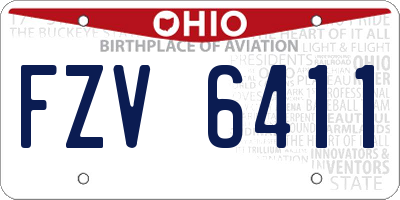 OH license plate FZV6411