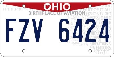 OH license plate FZV6424