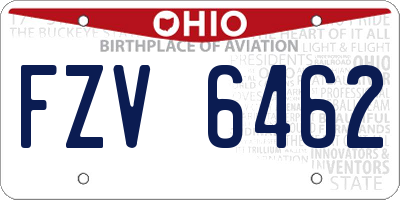 OH license plate FZV6462