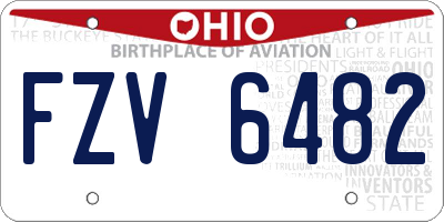 OH license plate FZV6482