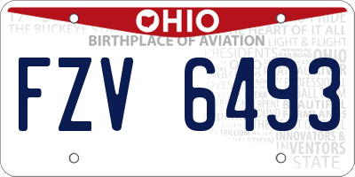 OH license plate FZV6493