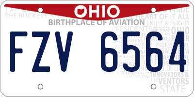 OH license plate FZV6564