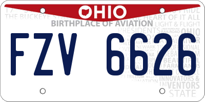 OH license plate FZV6626
