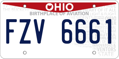 OH license plate FZV6661
