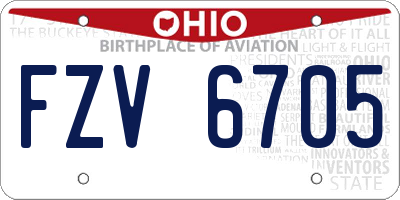 OH license plate FZV6705