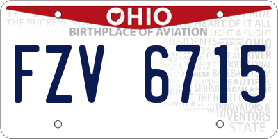 OH license plate FZV6715