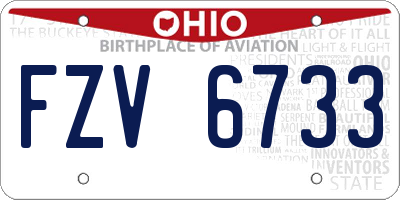 OH license plate FZV6733