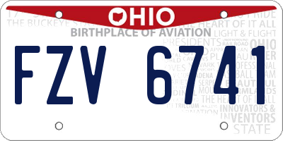 OH license plate FZV6741