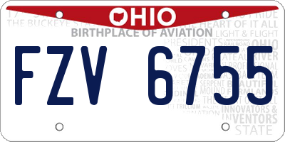 OH license plate FZV6755