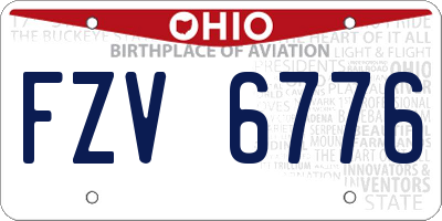 OH license plate FZV6776