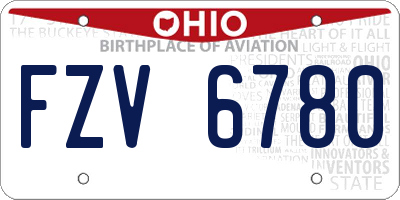 OH license plate FZV6780