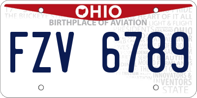 OH license plate FZV6789