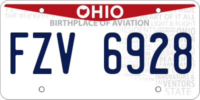 OH license plate FZV6928