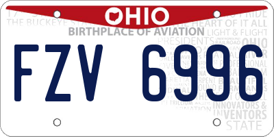 OH license plate FZV6996