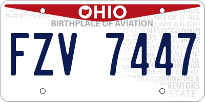 OH license plate FZV7447