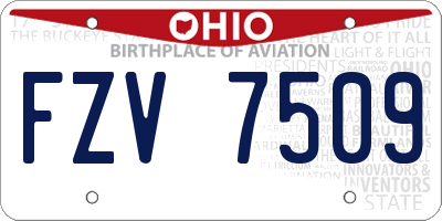 OH license plate FZV7509