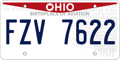 OH license plate FZV7622