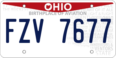 OH license plate FZV7677