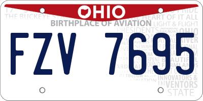 OH license plate FZV7695