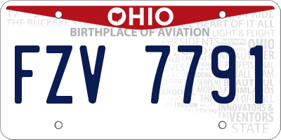 OH license plate FZV7791