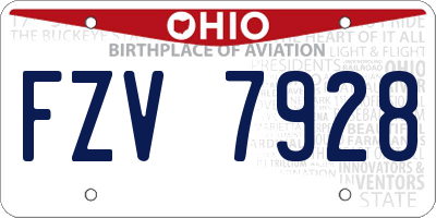 OH license plate FZV7928