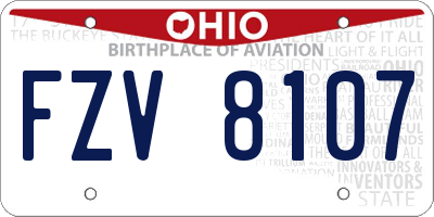OH license plate FZV8107