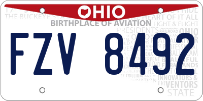 OH license plate FZV8492