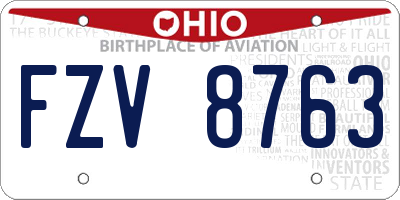 OH license plate FZV8763