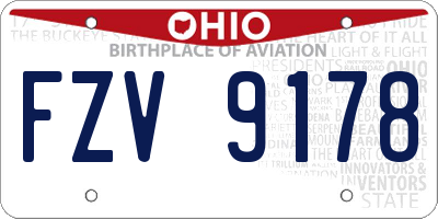 OH license plate FZV9178