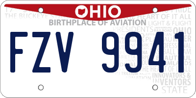 OH license plate FZV9941