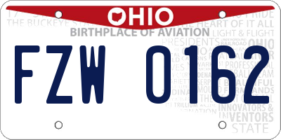 OH license plate FZW0162