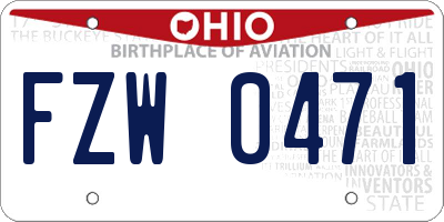 OH license plate FZW0471