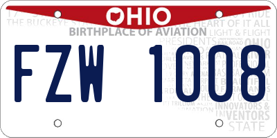 OH license plate FZW1008