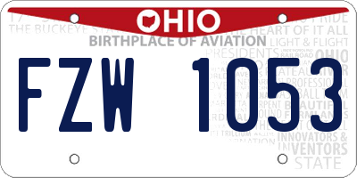 OH license plate FZW1053