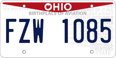 OH license plate FZW1085