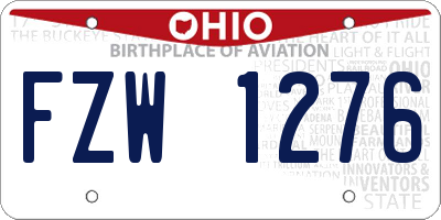 OH license plate FZW1276
