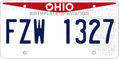 OH license plate FZW1327
